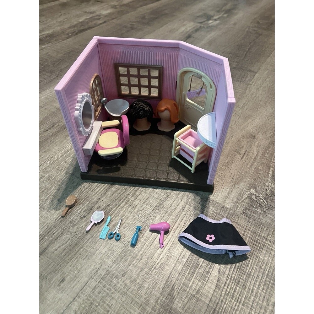 Lil Woodzeez Baabaa Spa Hair Salon Dollhouse Accessories Playset Kid Toy Age 5+